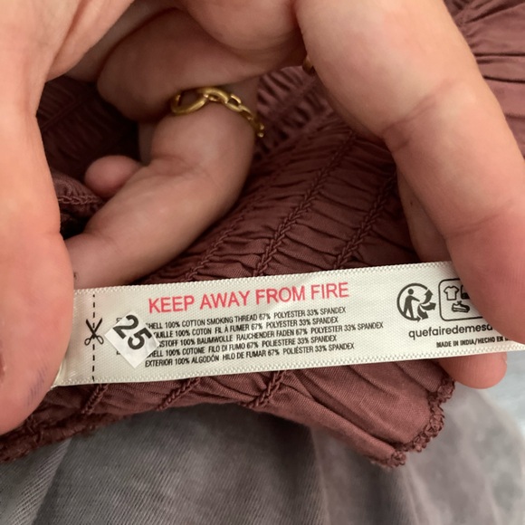 NWT Free People|| Iyla Smocked Mini, In Antique Oak Size Medium - Picture 8 of 8